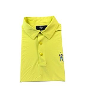 Eastside Golf Yellow Snap Front Performance Golf Polo Size Large